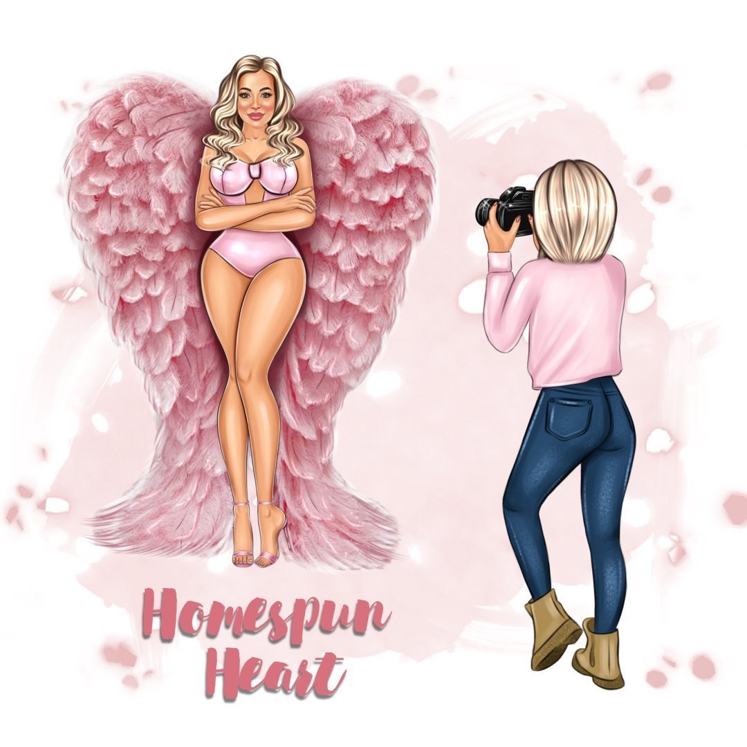 Homespun Heart Props And Angel Wings